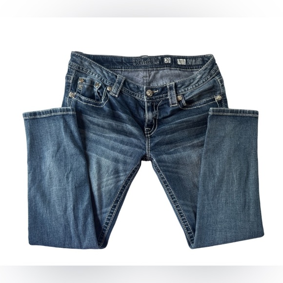 Miss Me Denim - Miss Me Signature Ankle Skinny Jeans with Embellished Pockets